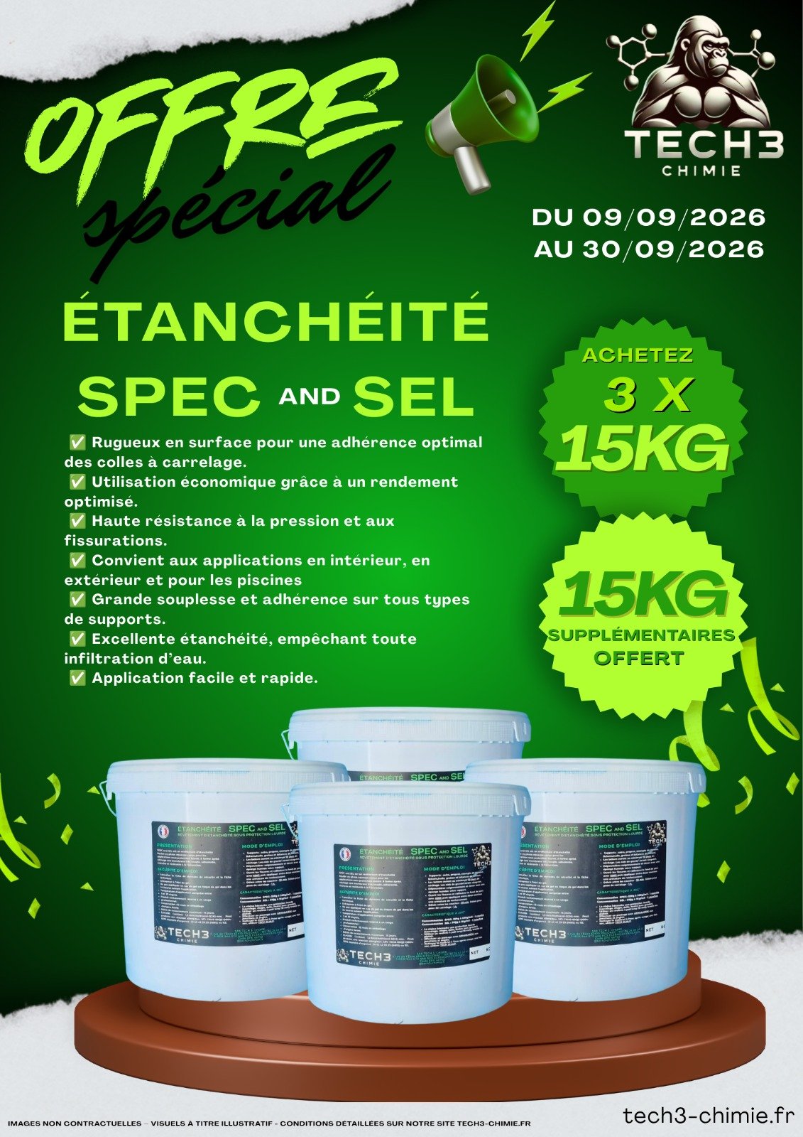 Offre spéciale Étanchéité SPEC and SEL 3x15 Kg d'Étanchéité SPEC and SEL achetés, 15 Kg offerts